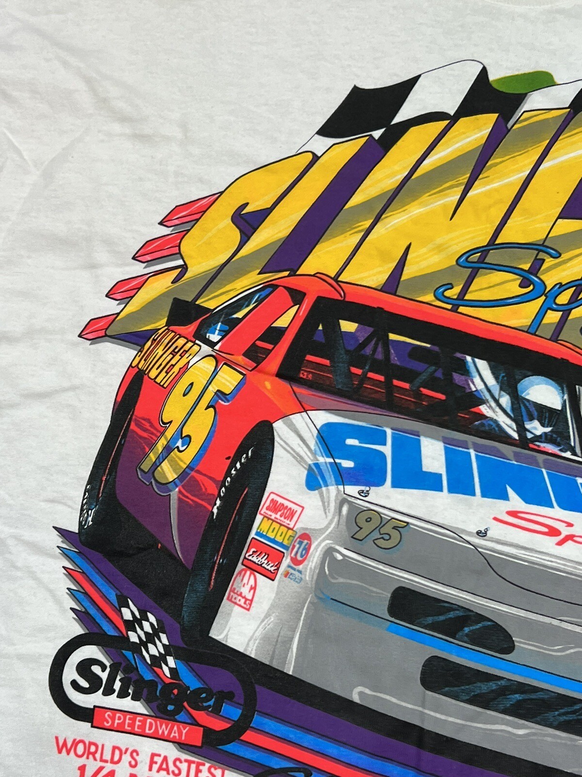 Slinger Speedway Stock Car Racing T-Shirt Men&rsquo;s 3XL Single Stitched Vintage 90s