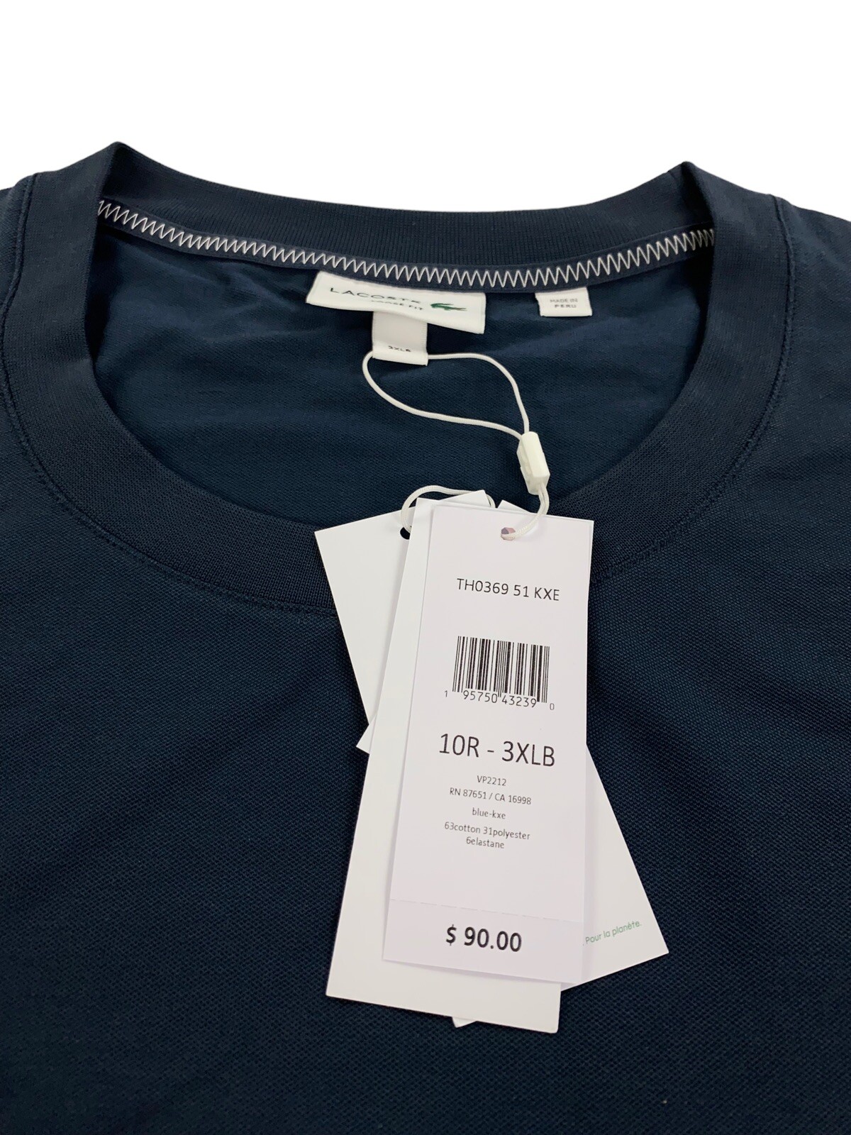 NEW Lacoste Big & Tall Loose Fit 3D Print Short Sleeve T Shirt Mens Sz 3XLB 10R