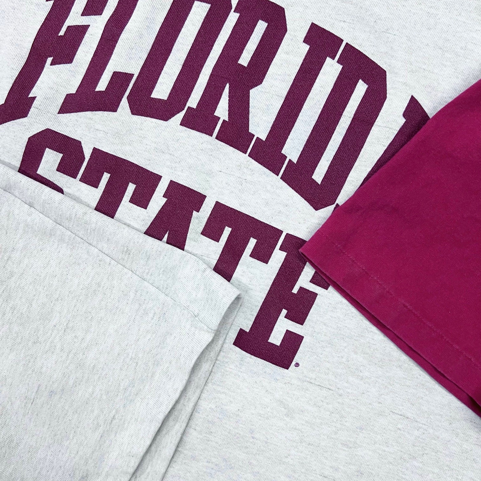 Vintage Florida State Ringer T Shirt XL Gray Burgundy FSU Seminoles Raglan Tee