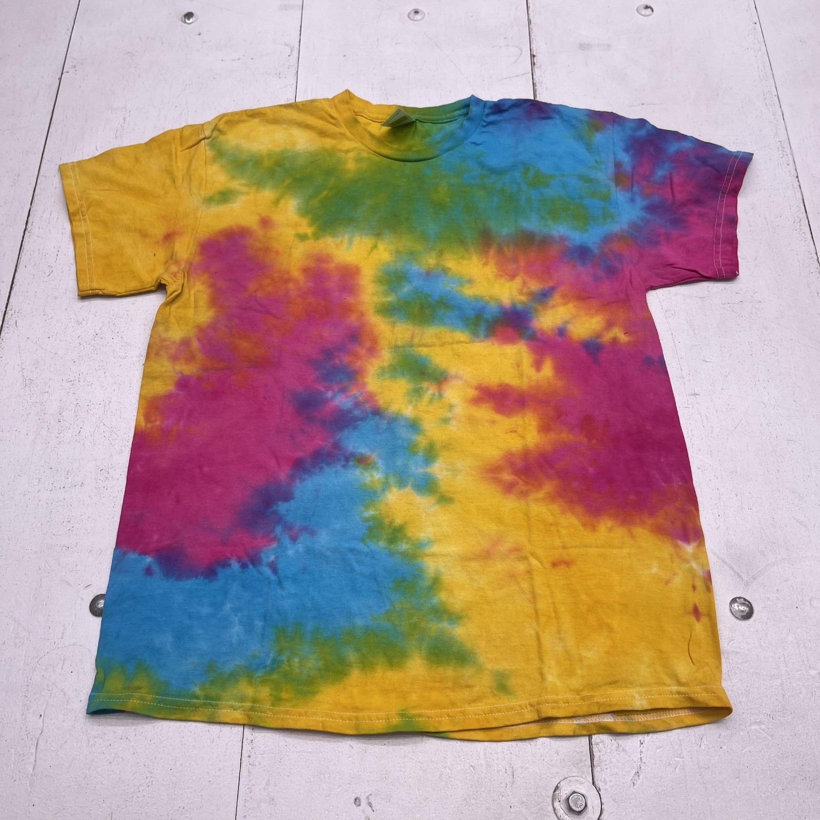 Colortone Shirt Mens Large Multicolor Tie Dye Graphic Tee Crewneck Cotton