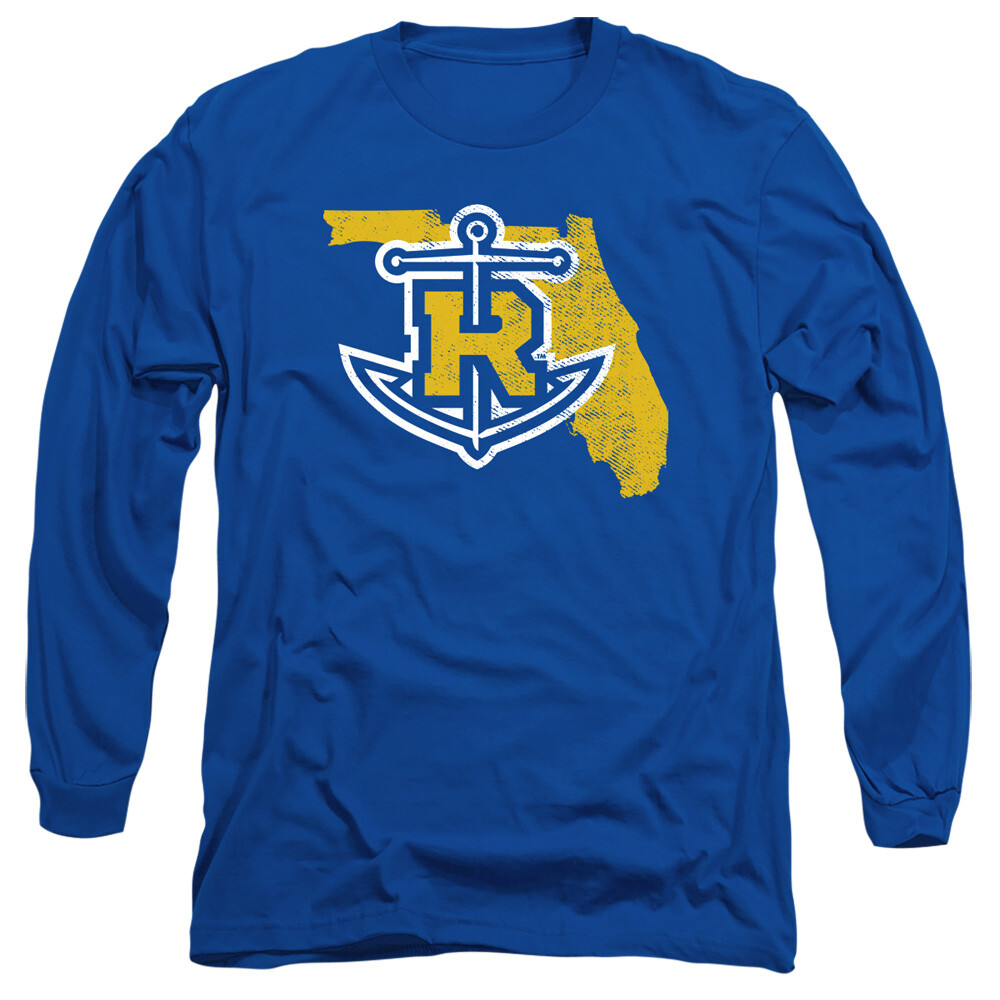 Rollins College Adult Long Sleeve T-Shirt State Shape, Royal Blue, S-3XL