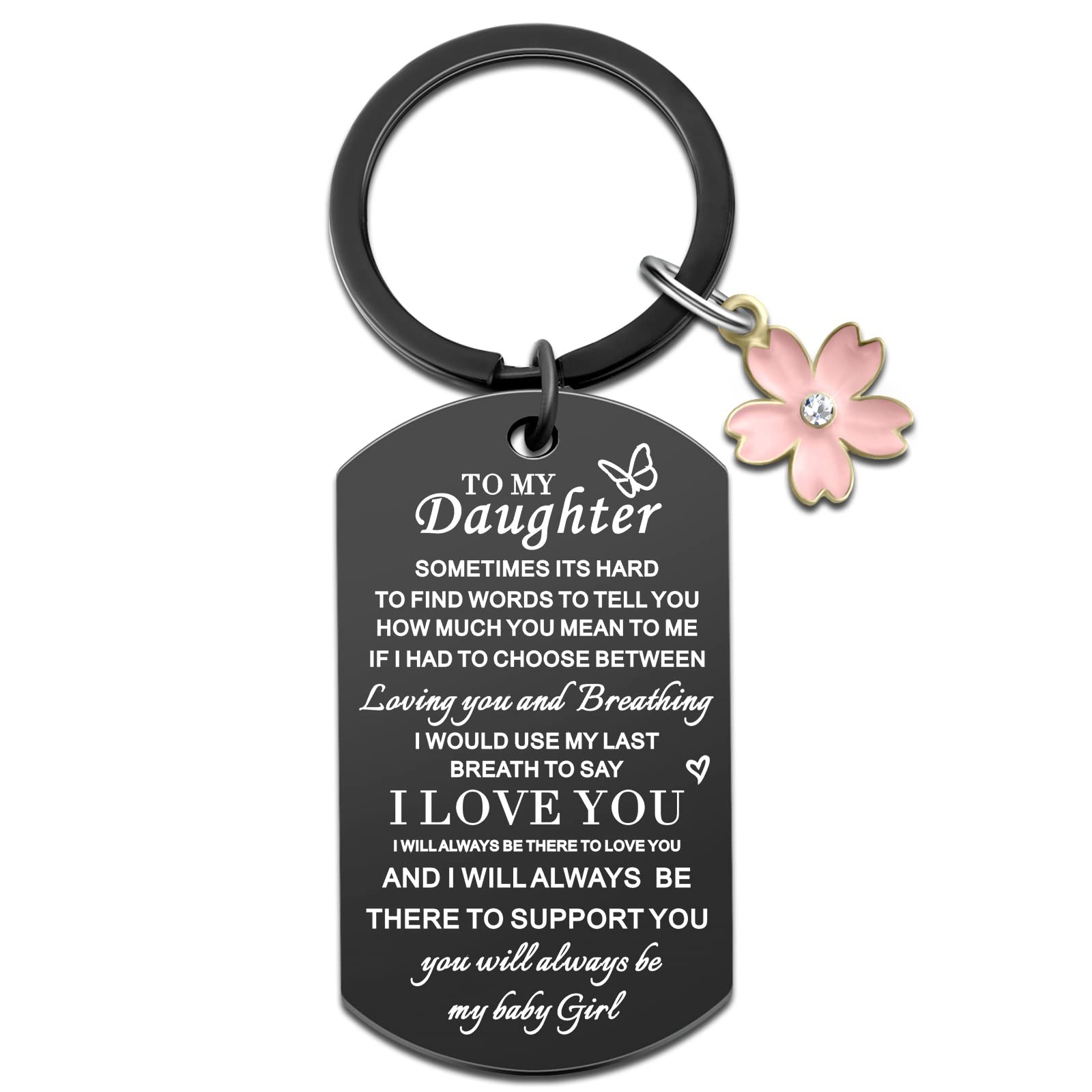 Daughter Keychain Gift from Mom Dad Birthday Graduation Christmas Present