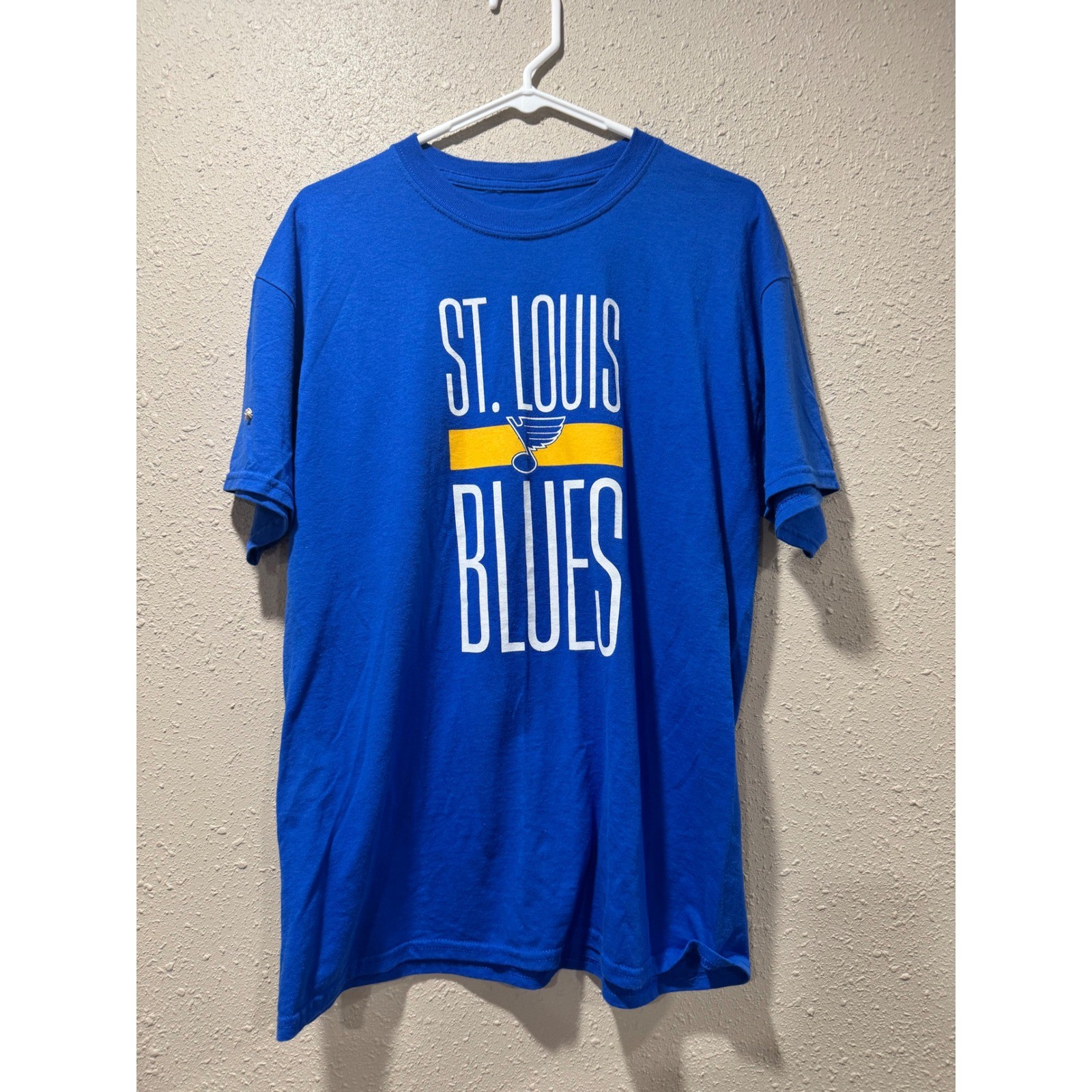 St Louis Blues NHL Hockey T-Shirt Mens Blue Short Sleeve Graphic Tee Ameren Logo