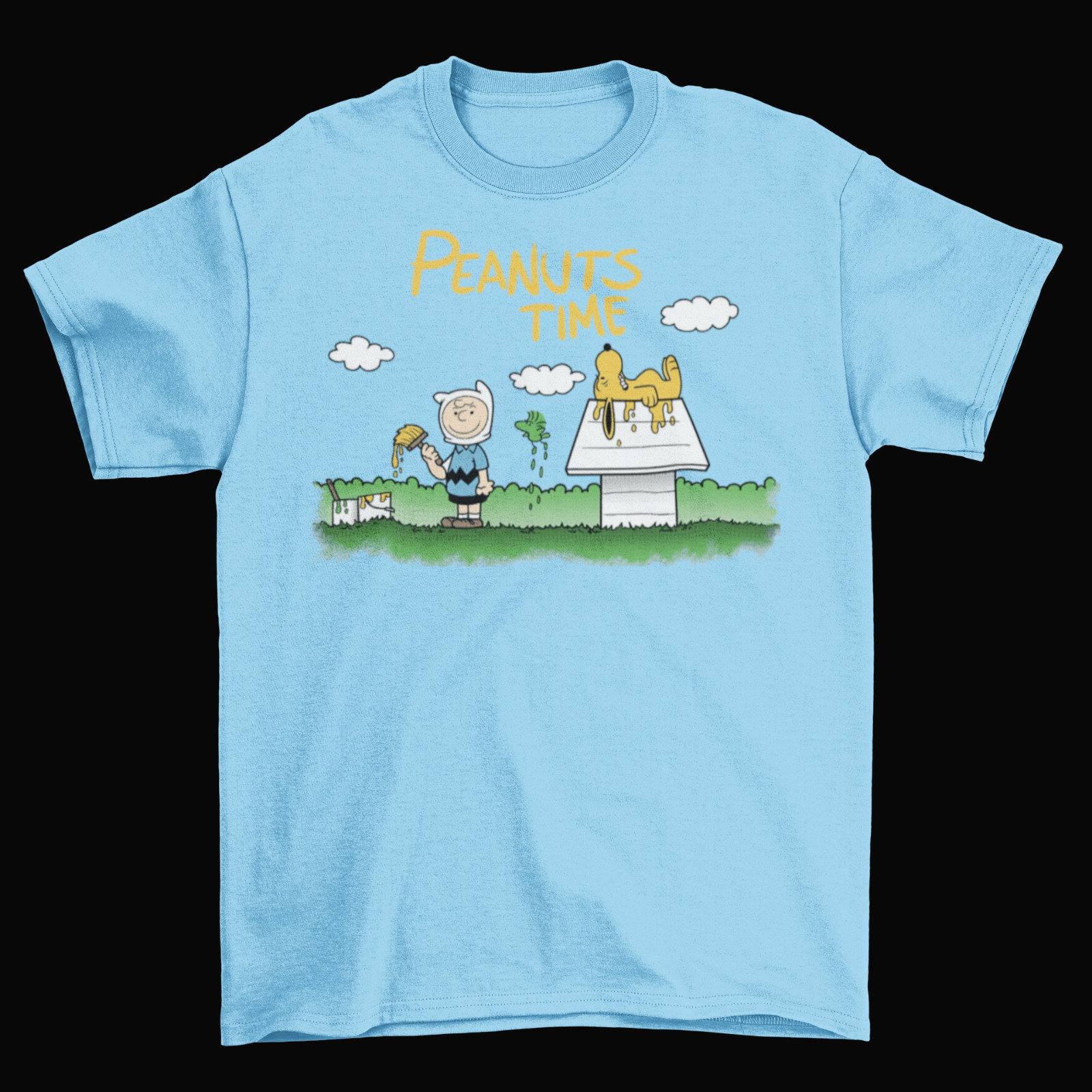Adventure Time Charlie Brown T-Shirt Unisex Cotton Peanuts Finn Jake Snoopy New