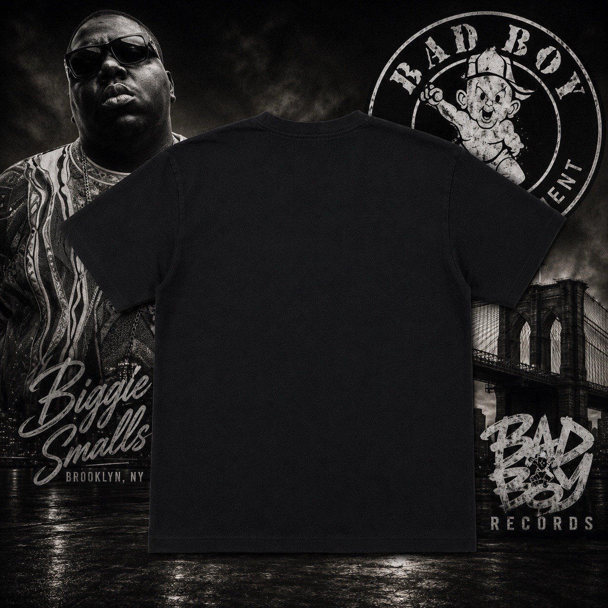 Brooklyn Mint Biggie Smalls 9 Panel Mug Shot Graphic T-shirt Men L Rap Tee VTE