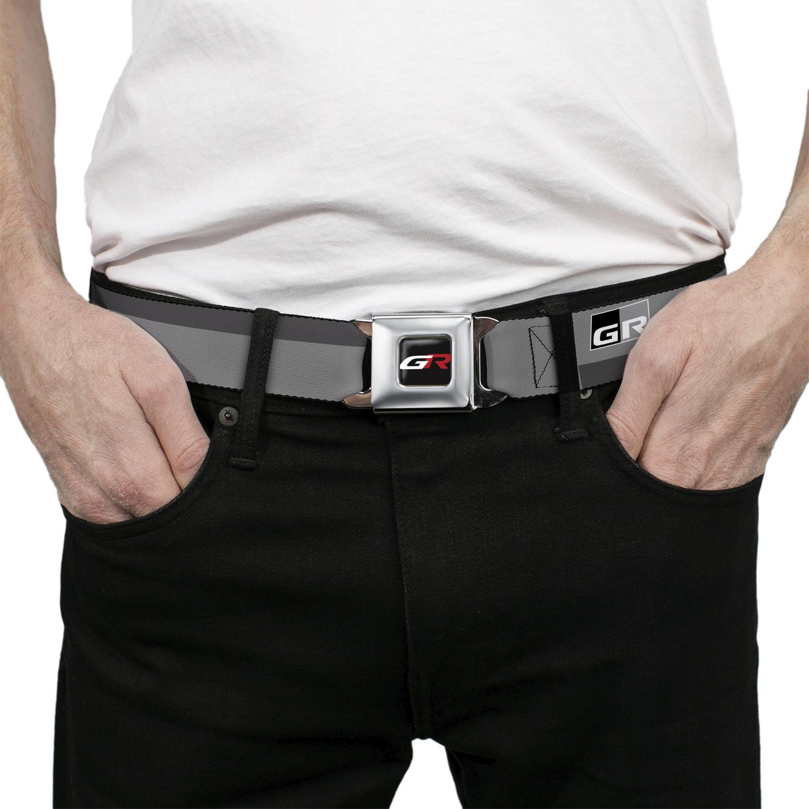Toyota Belt, Seatbelt Buckle Belt, Toyota Gazoo Racing GR Logo and Text Grays…