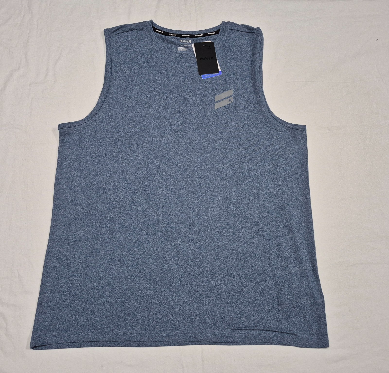 Hurley Men&rsquo;s Exist Breathe Performance Tank top Poly Gladiator Submarine Blue
