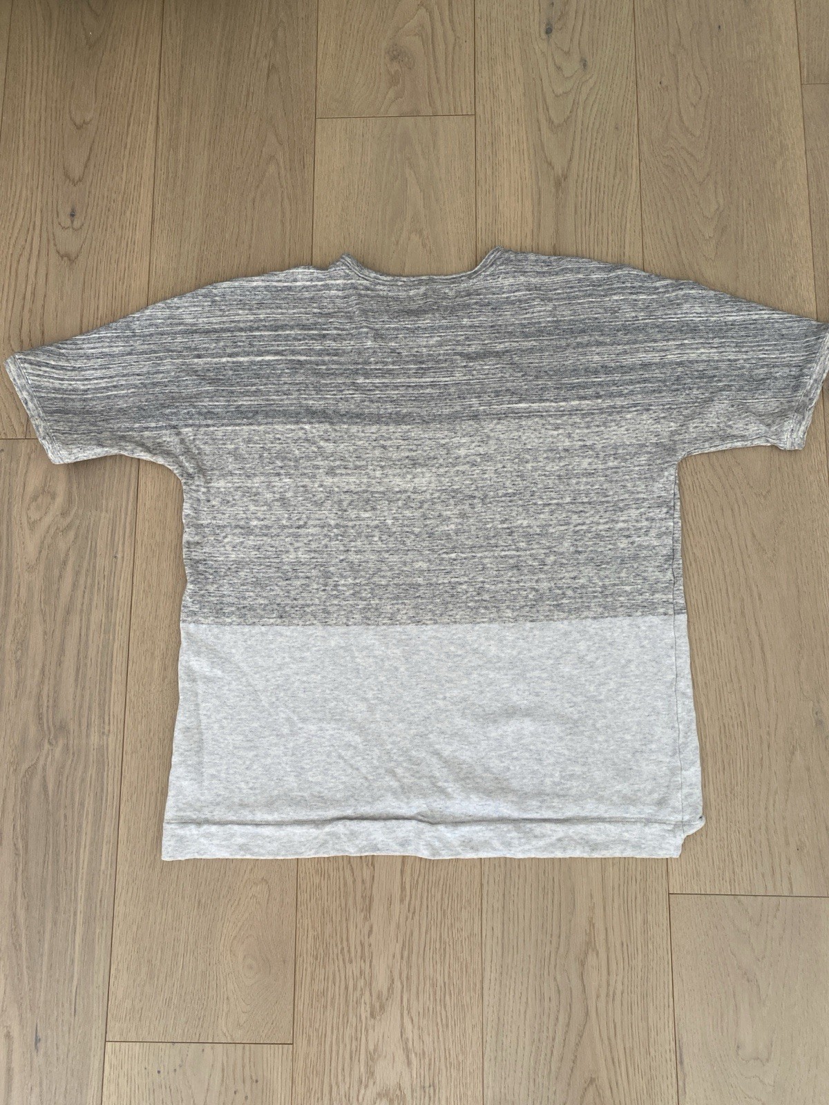 Helmut Lang Two-Tone Heather Gray Short Sleeve Terry Tee Size XL