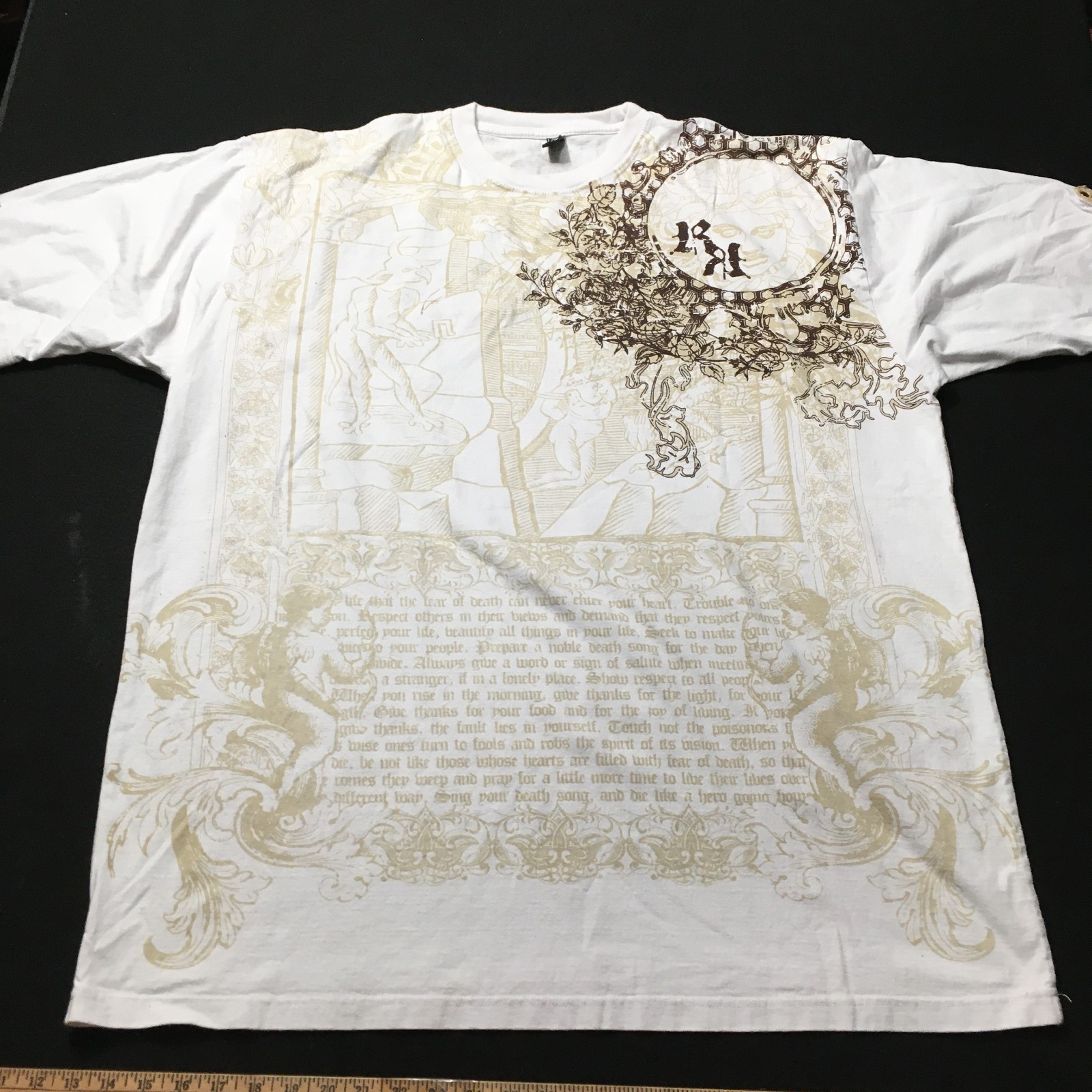 VERSA GOLD Men&rsquo;s Graphic Logo Print Short Sleeve T-Shirt US 6XL see measurements