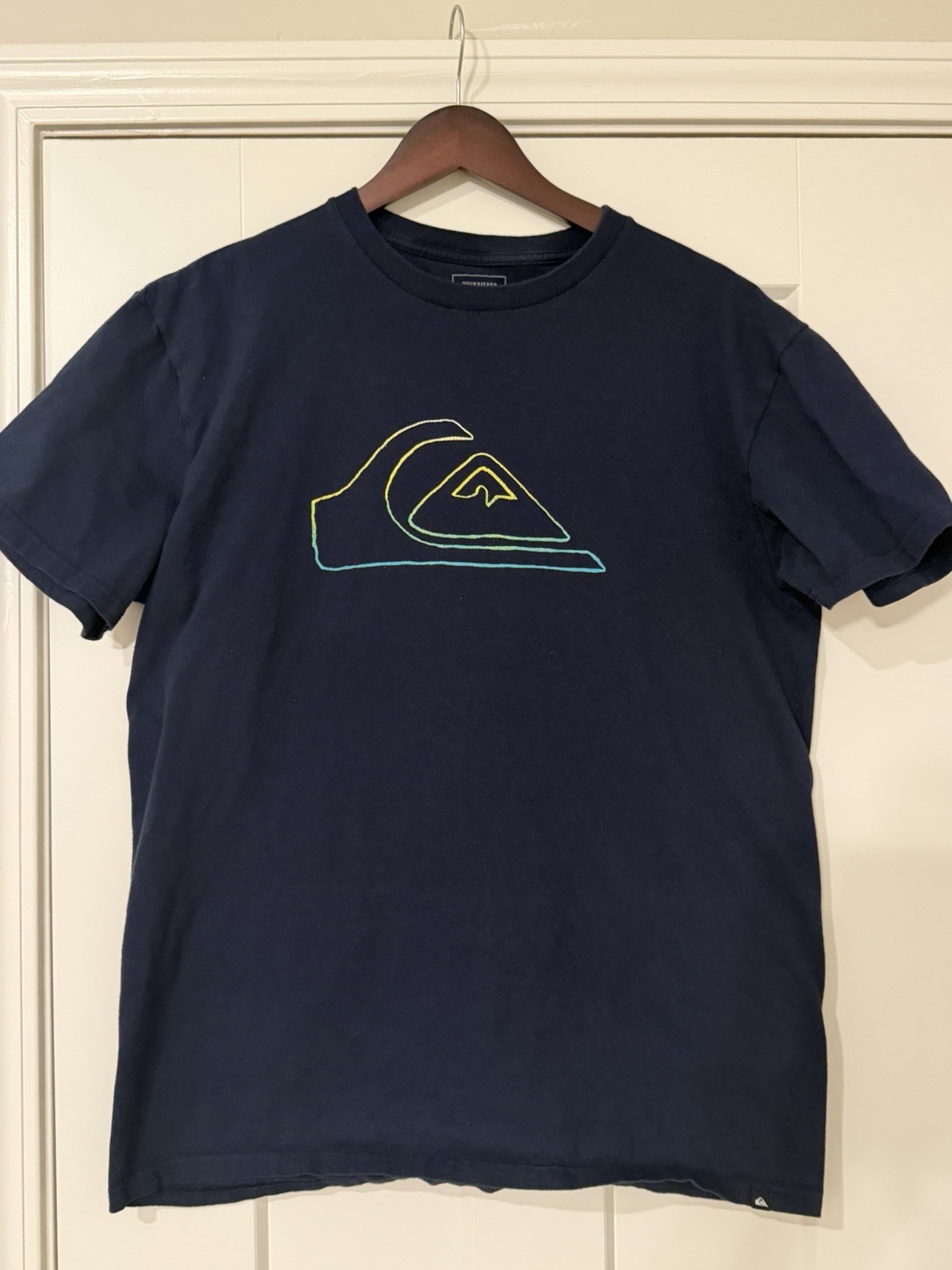 Quiksilver Size L Crew Neck Short Sleeve Graphic Logo T-Shirt