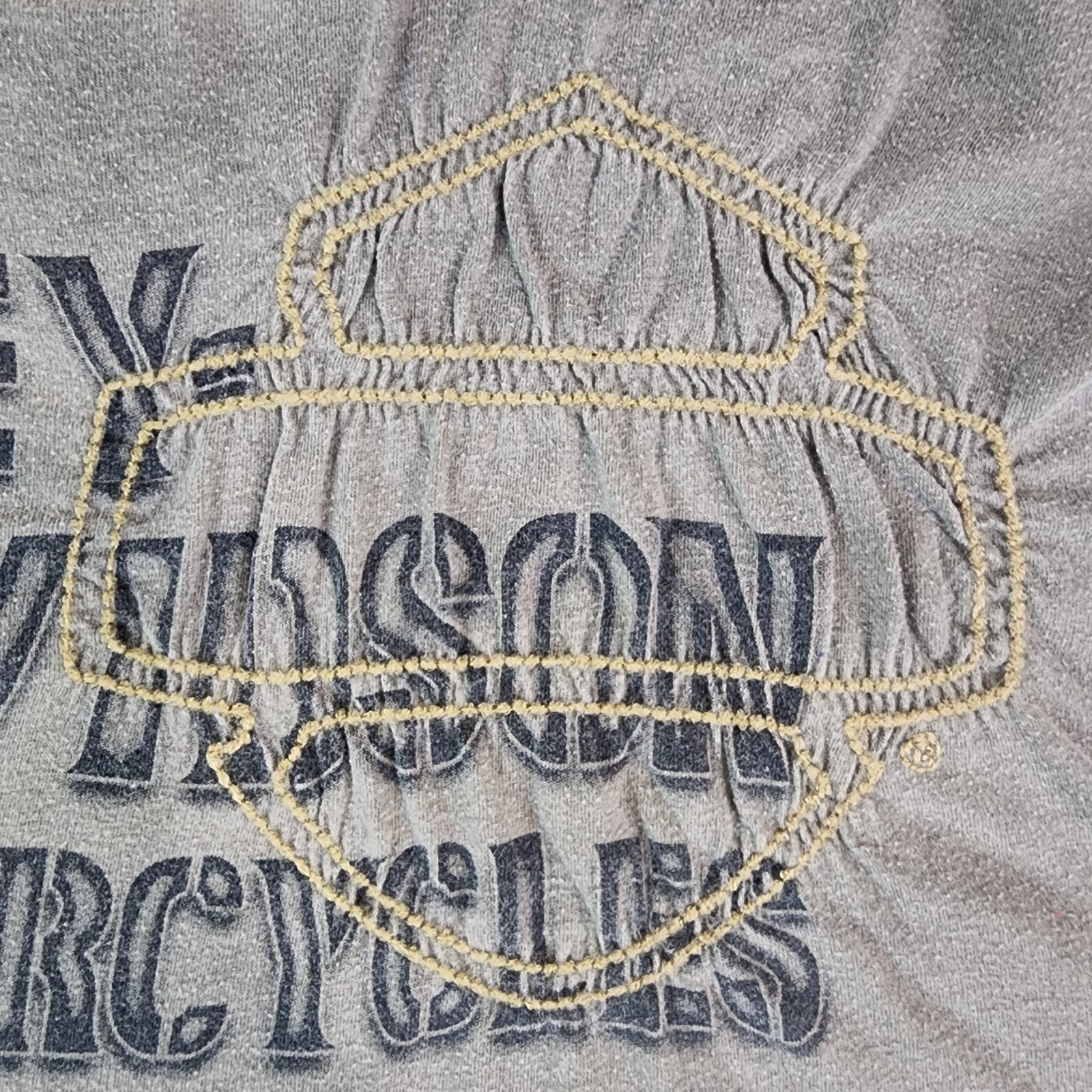 Harley Davidson Mens Sleeveless T-Shirt Large Brown Embroidery Wide Strap #1817