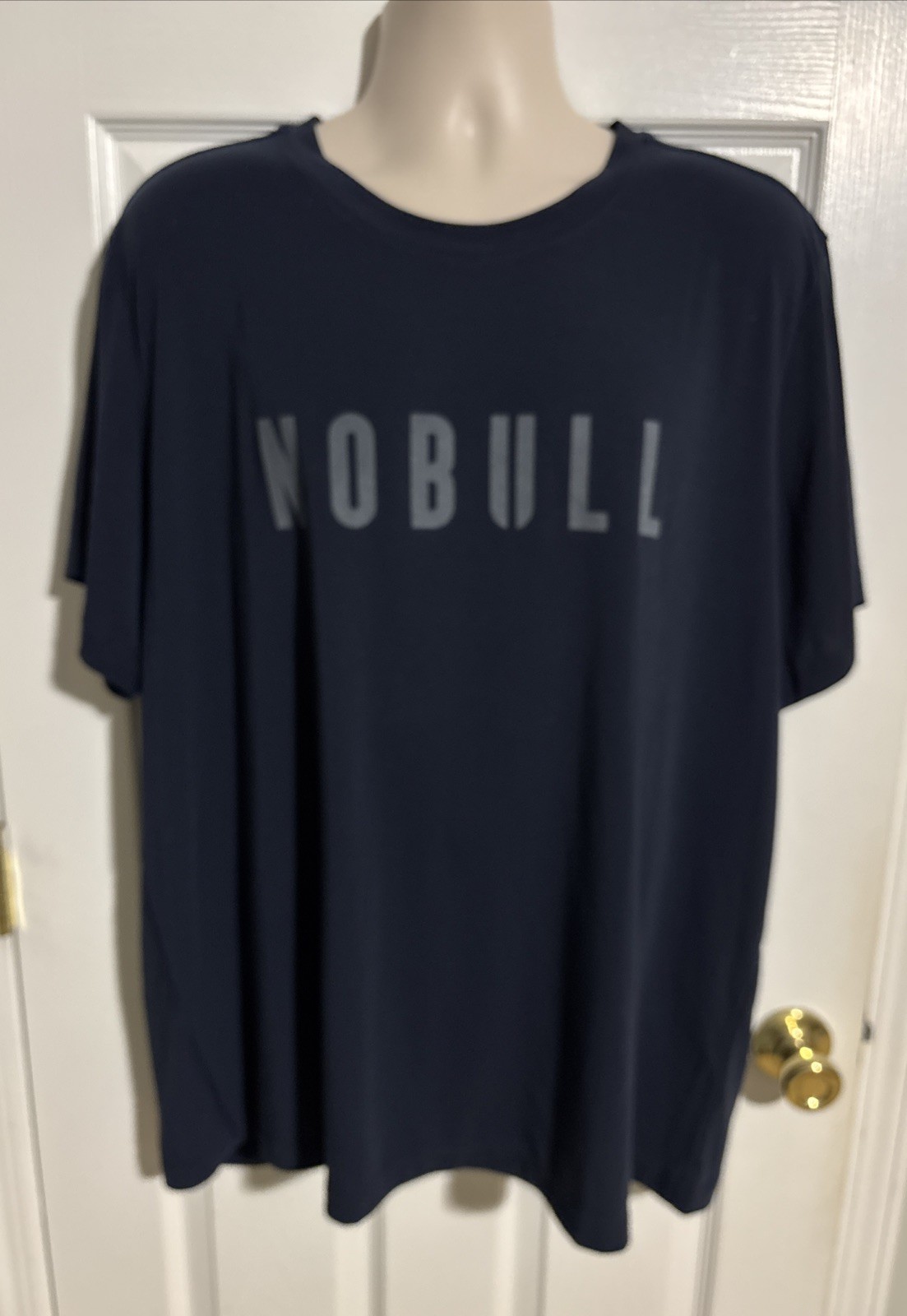 Nobull Short Sleeve T Shirt Mens 2XL Blue Lightweight Stretch Workout Spellout