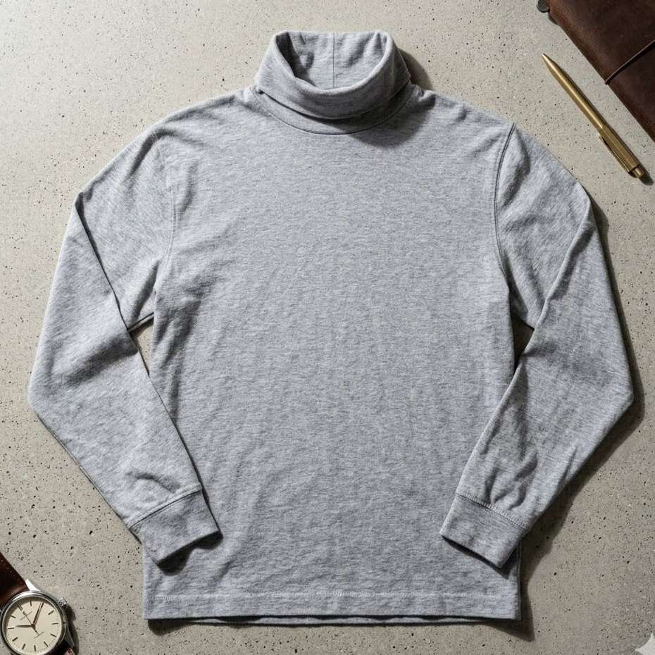 Arizona Mock Neck Long Sleeve Shirt Men&rsquo;s XL Grey Stretch Cotton Layering Y2K