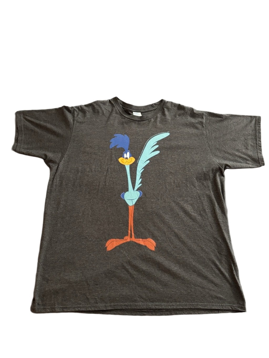 Road Runner Looney Tunes Graphic T Shirt Gray 2XL Warner Bros Cartoon