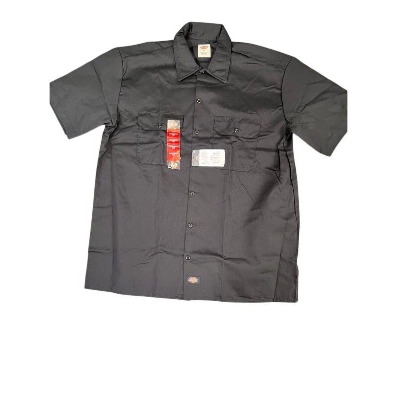 Men’s Dickies L Black Short Sleeve Work Shirt NWT New With Tags