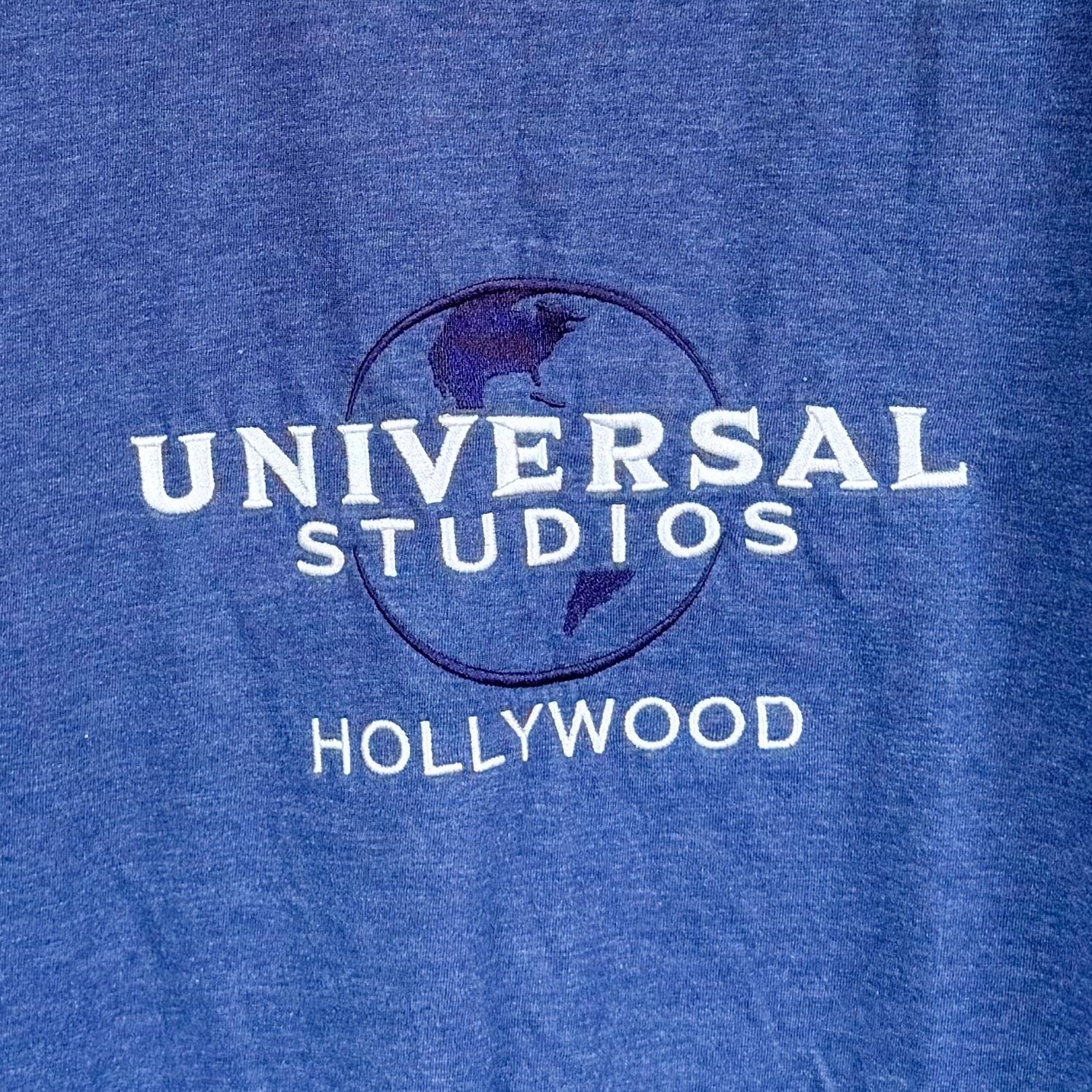 Universal Studios Hollywood Embroidered Logo T-Shirt in Heather Blue L