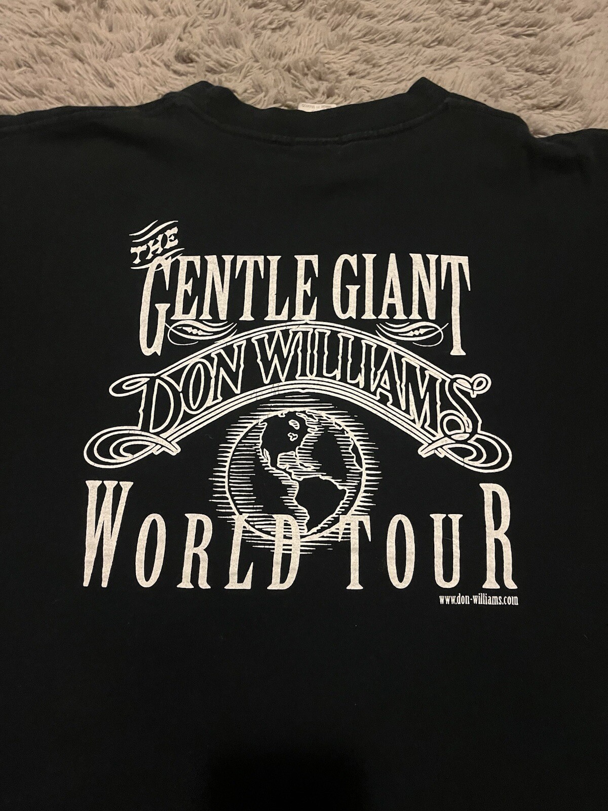 Size XL 1999 Don Williams The Gentle Giant World Tour Black T-Shirt Tee WCW Tag