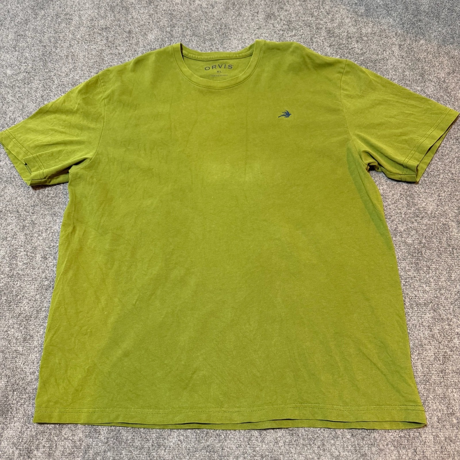 Orvis Shirt Mens Extra Large Green Cotton Tee Short Sleeve Casual