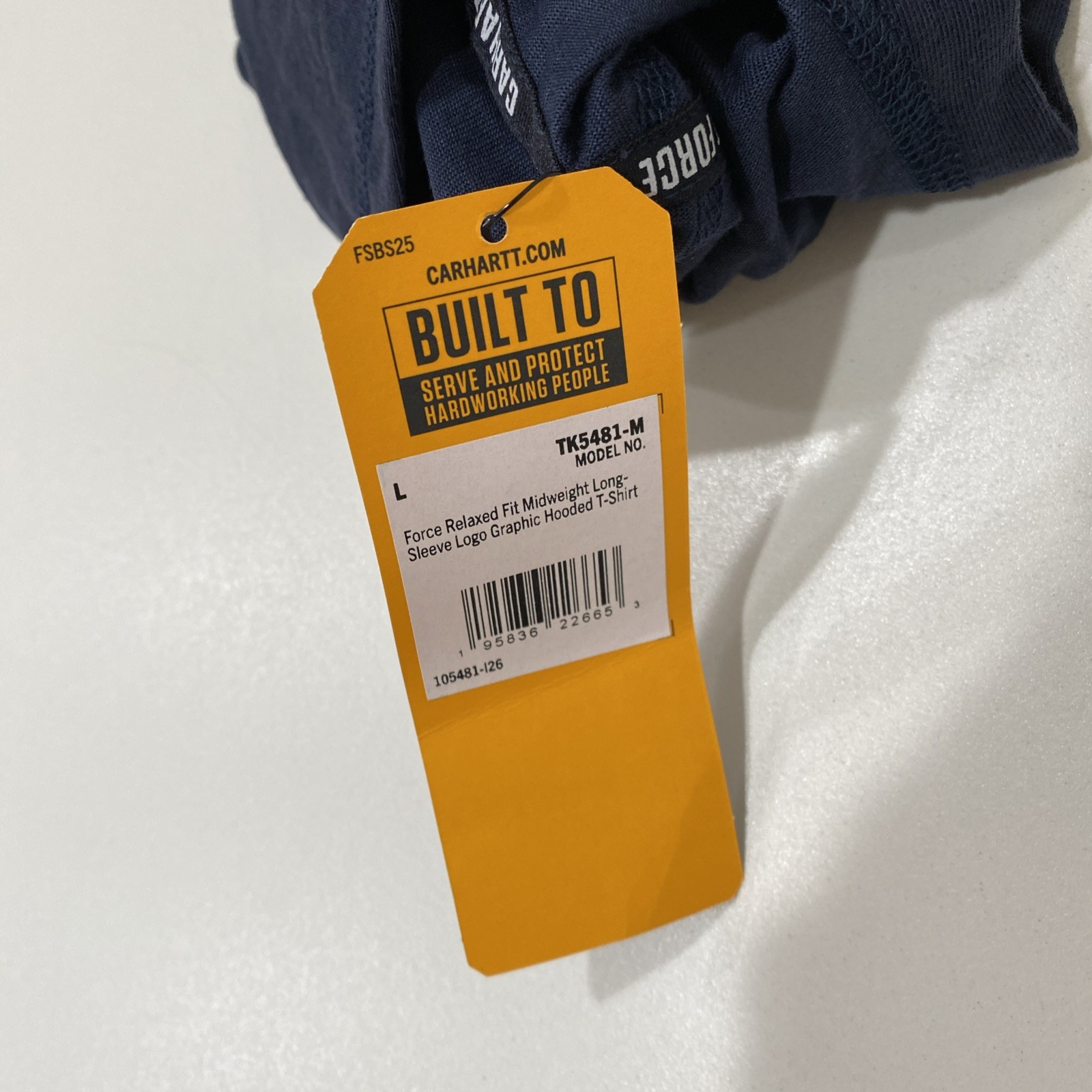 CARHARTT MEN&rsquo;S FORCE RELAXED FIT MIDWEIGHT LONG SLEEVE LOGO GRAPHIC SIZE L