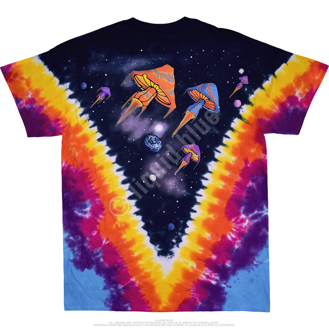 PSYCHEDELIC-SPACE SHROOMS-MUSHROOMS-TIE DYE T-SHIRT S-M-L-XL-2X,3X-4X-5X-6X Dead