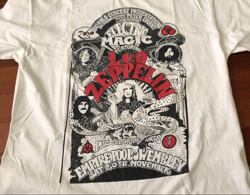 Vintage Led Zeppelin Short Sleeve Cotton White Men S-234XL T-shirt NG2802