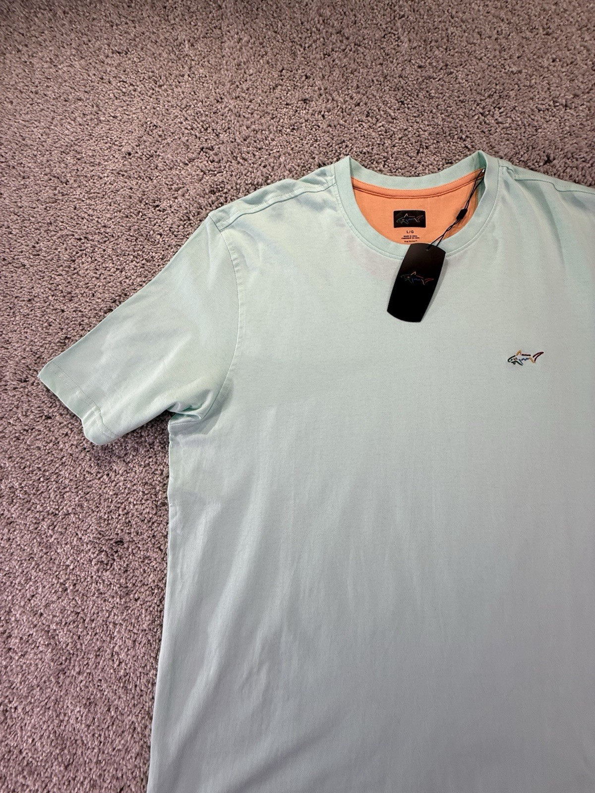 NWT Greg Norman Teal Geeen Blue Crew Neck Men’s Large