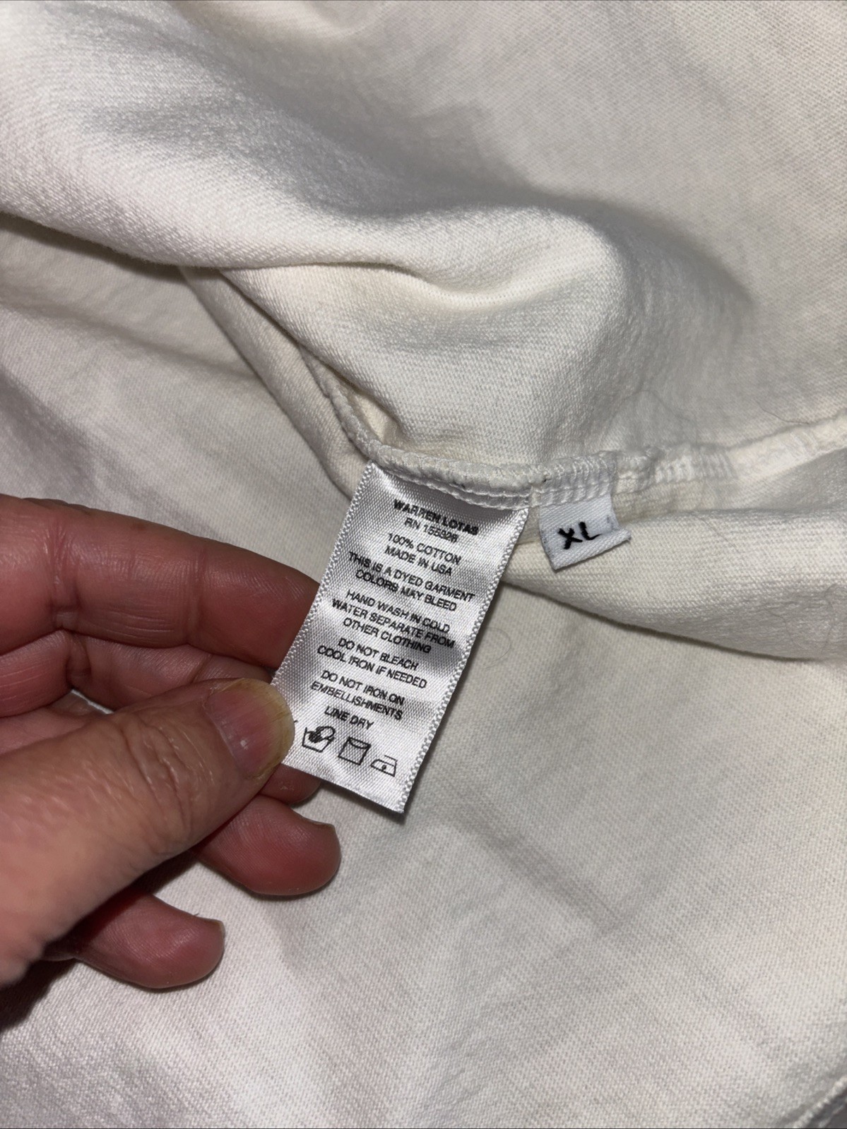 192 Warren Lotas Woodstock Peace White Tee Shirt Men&rsquo;s – Size XL Flaw