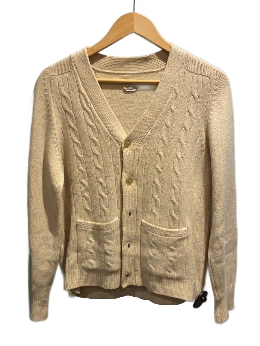 Other Brands Vintage 60s Four-Ply Knit Sweater (Thick) — Wool, BEG, Solid Color