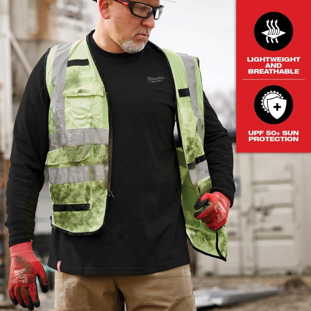 Milwaukee Men&rsquo;s X-Large Black Cotton/Polyester Long-Sleeve Hybrid Work T-Shirt