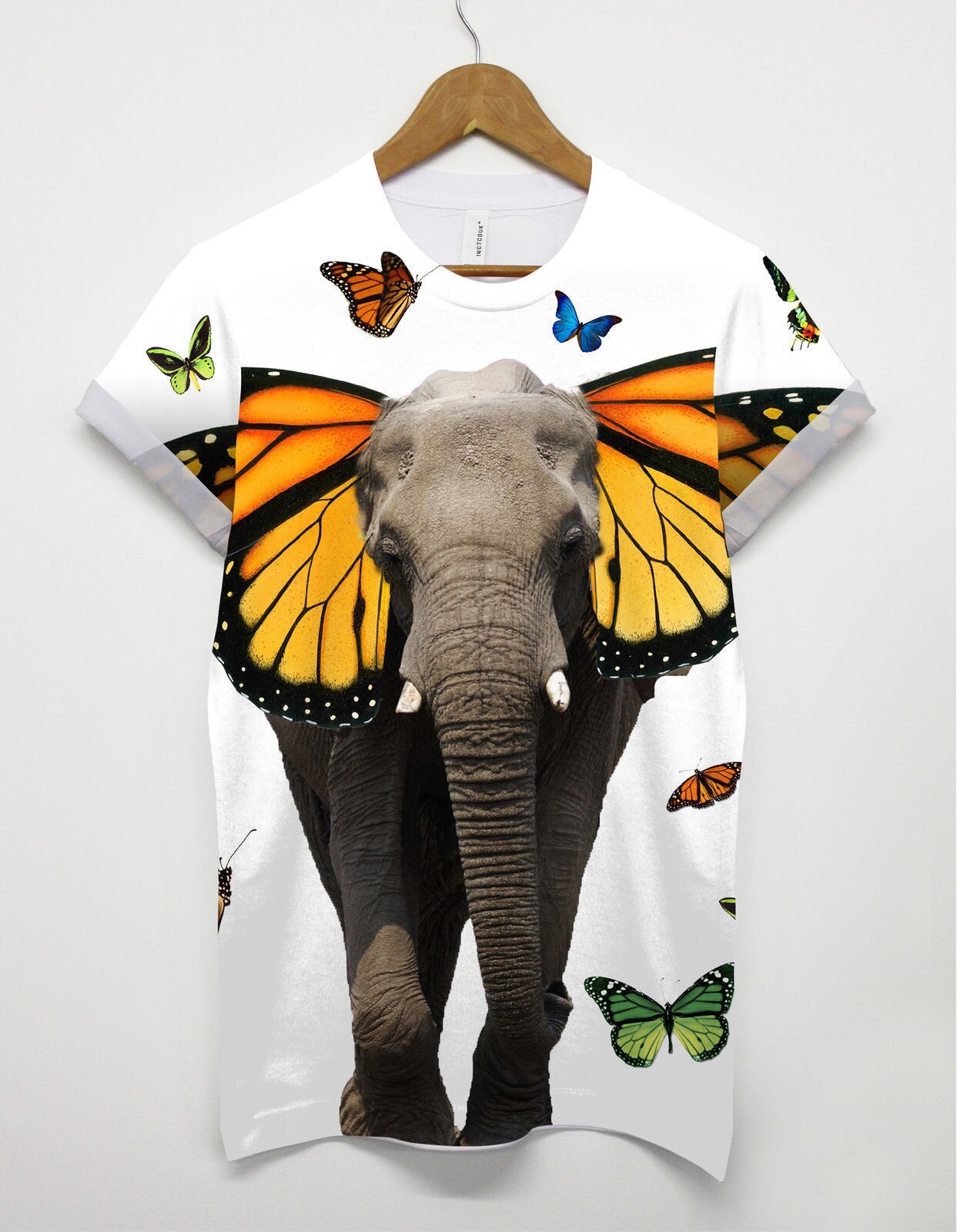 Butterfly Elephant All Over T Shirt Summer Festival Swag Mens Women Tumblr