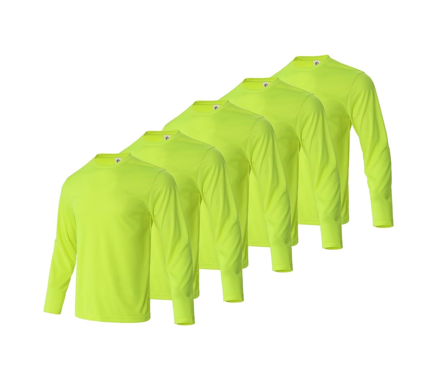 Facitisu 5 Pack Men Long Sleeve T Shirts Quick Dry Athletic Running Activewea…