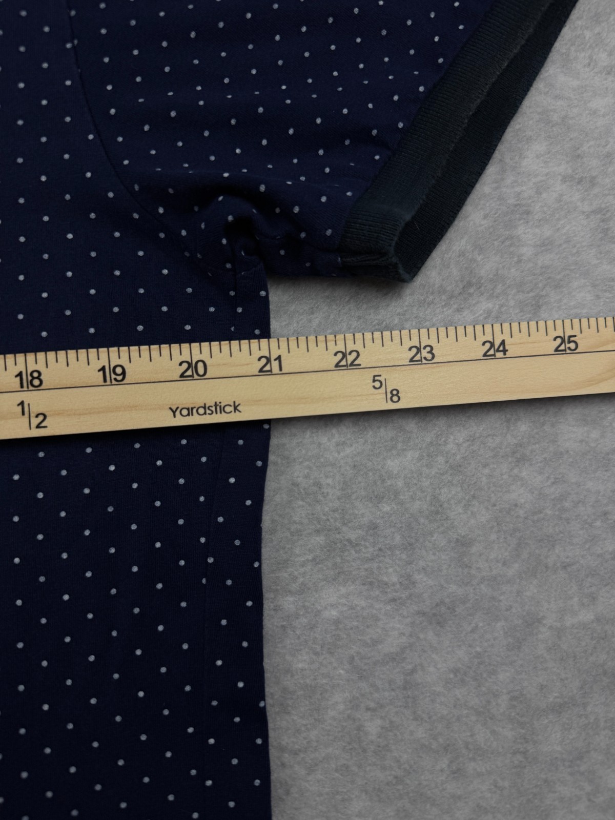 1991 by Cotton On Men&rsquo;s L Navy Blue Polka Dot Short Sleeve Polo Shirt 100%Cotton