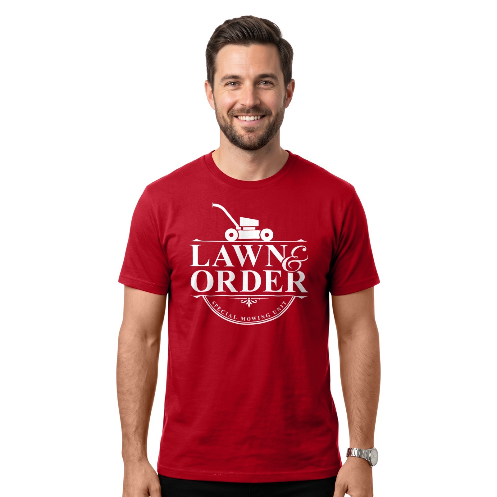 Lawn & Order T-Shirt | Funny Lawn Mowing Shirt | Gardening & Landscaping Gift