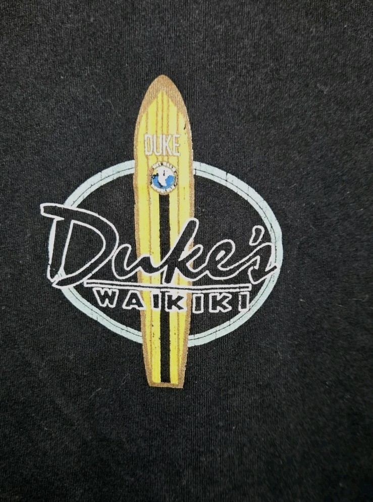 Soft Black Hui Nalu Honolulu NextLevel Duke&rsquo;s Waikiki Graphics Size L Tee Shirt