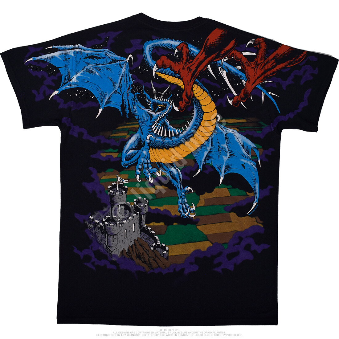 DUELING DRAGON-2 SIDED Large Print T-SHIRT S,M,L,XL,XXL Game of Thrones