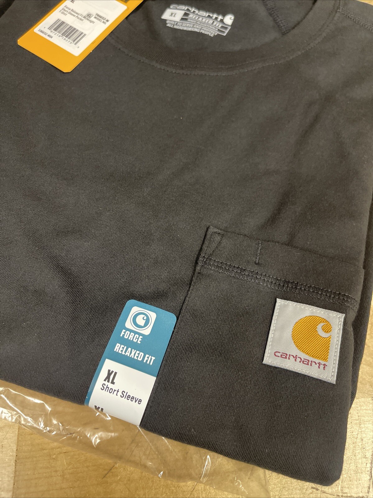 Carhartt Force Shirt Mens Size XL Black Relaxed Short Sleeve Pocket Tee New