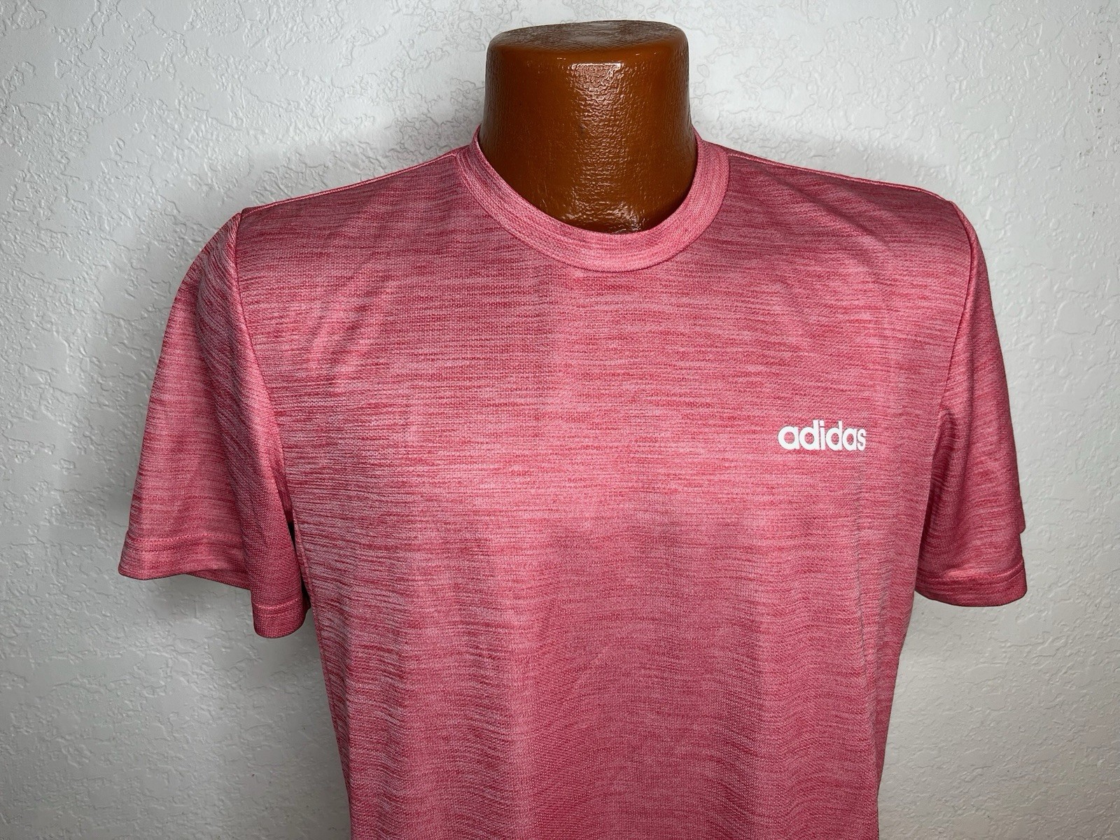 Men&rsquo;s Adidas CLIMALITE Running S/S Athletic T-Shirt Medium M – Pink – Poly