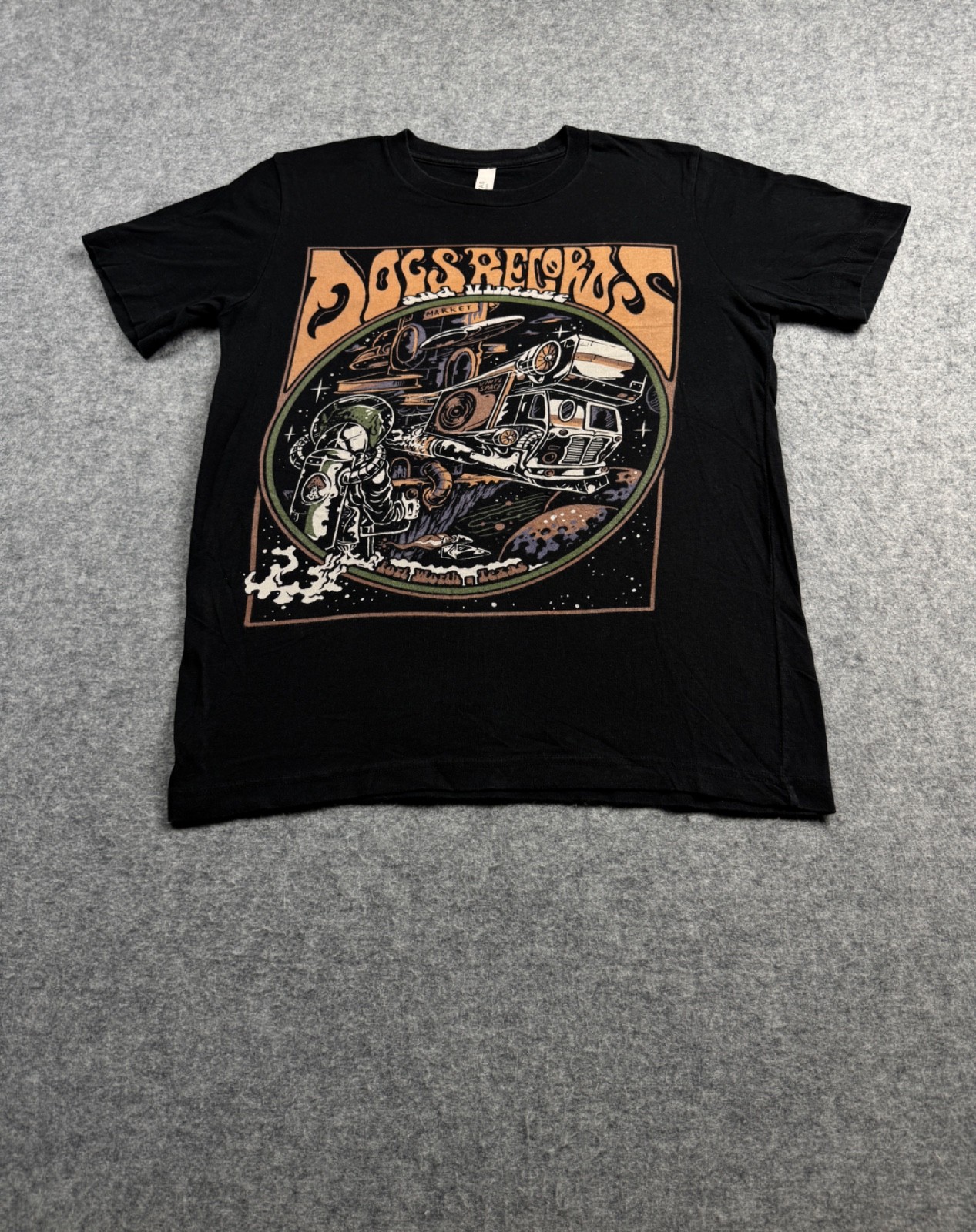Doc&rsquo;s Records & Vintage Black SMALL Shirt LP Album Music Concert employee poster