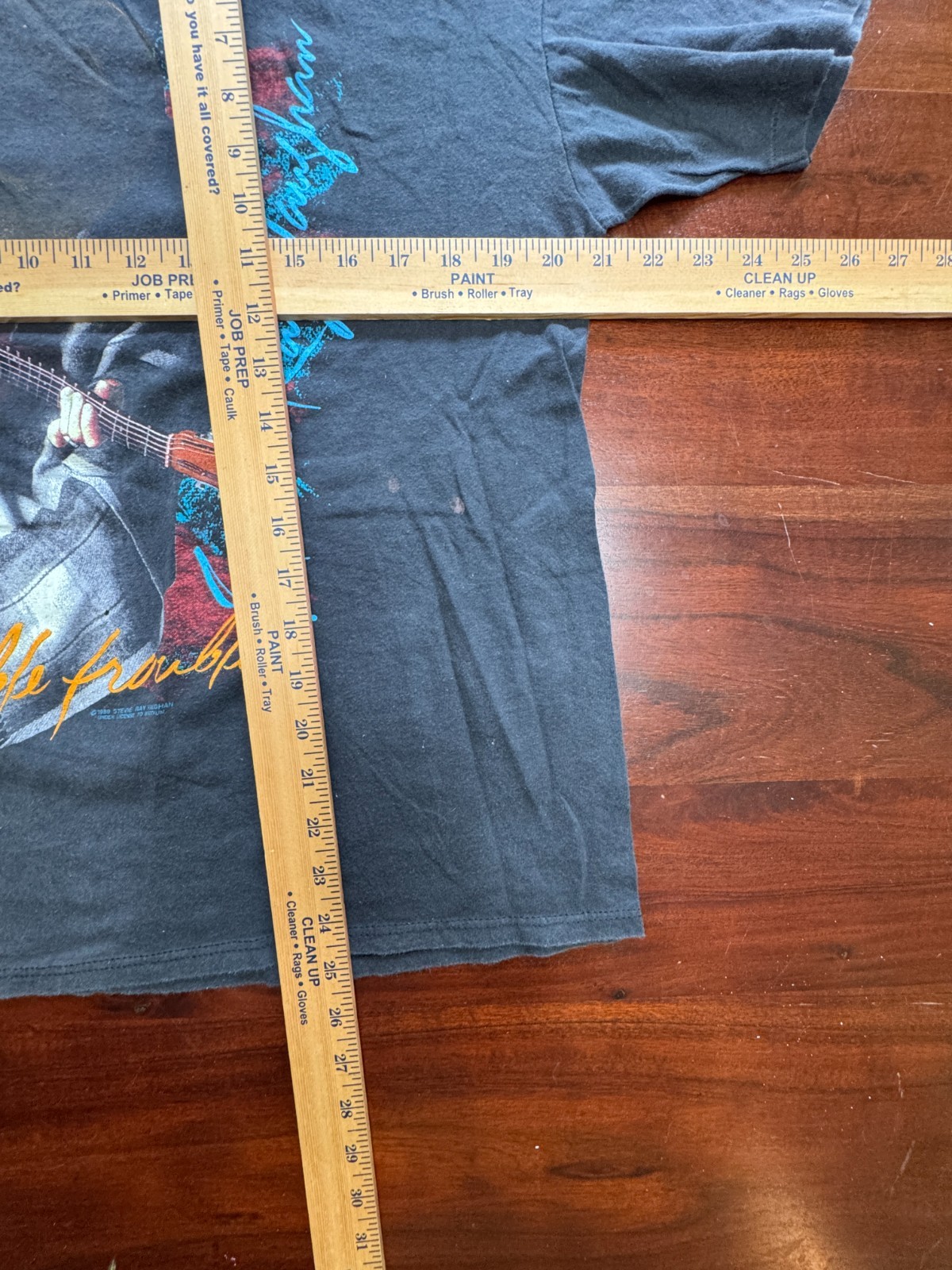 1989/90 Stevie Ray Vaughan Double Trouble Band SHIRT LARGE BROKUM 21×25&Prime; IN STEP