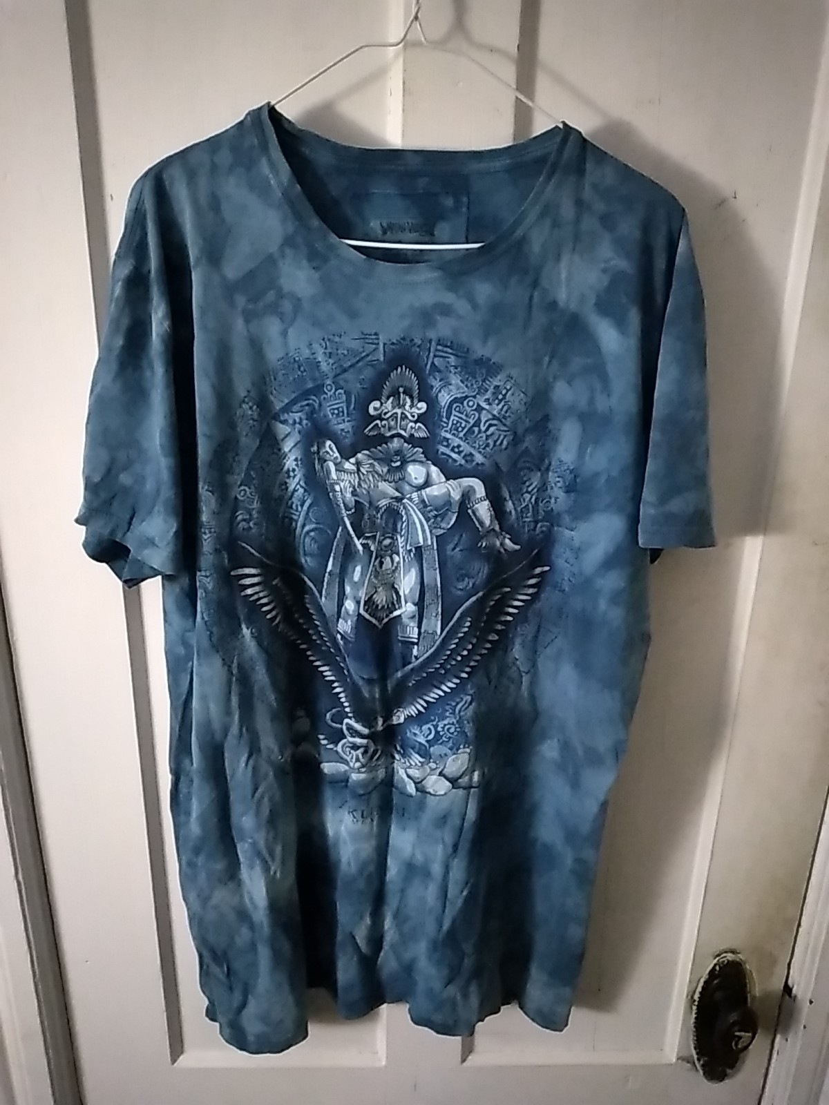 Mens T-shirt Size XL – Blue – Mayan Village Hand Dyed