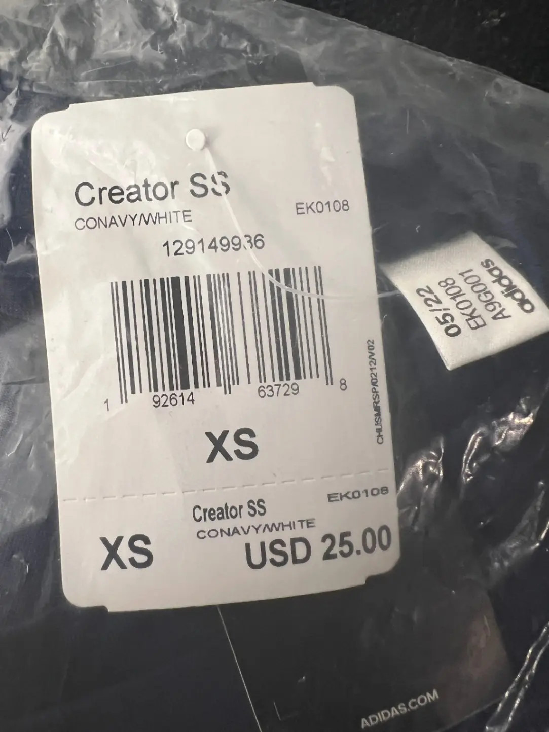 Adidas Creator SS T-Shirt XS Navy Blue White EK0108 Short Sleeve Casual Wear