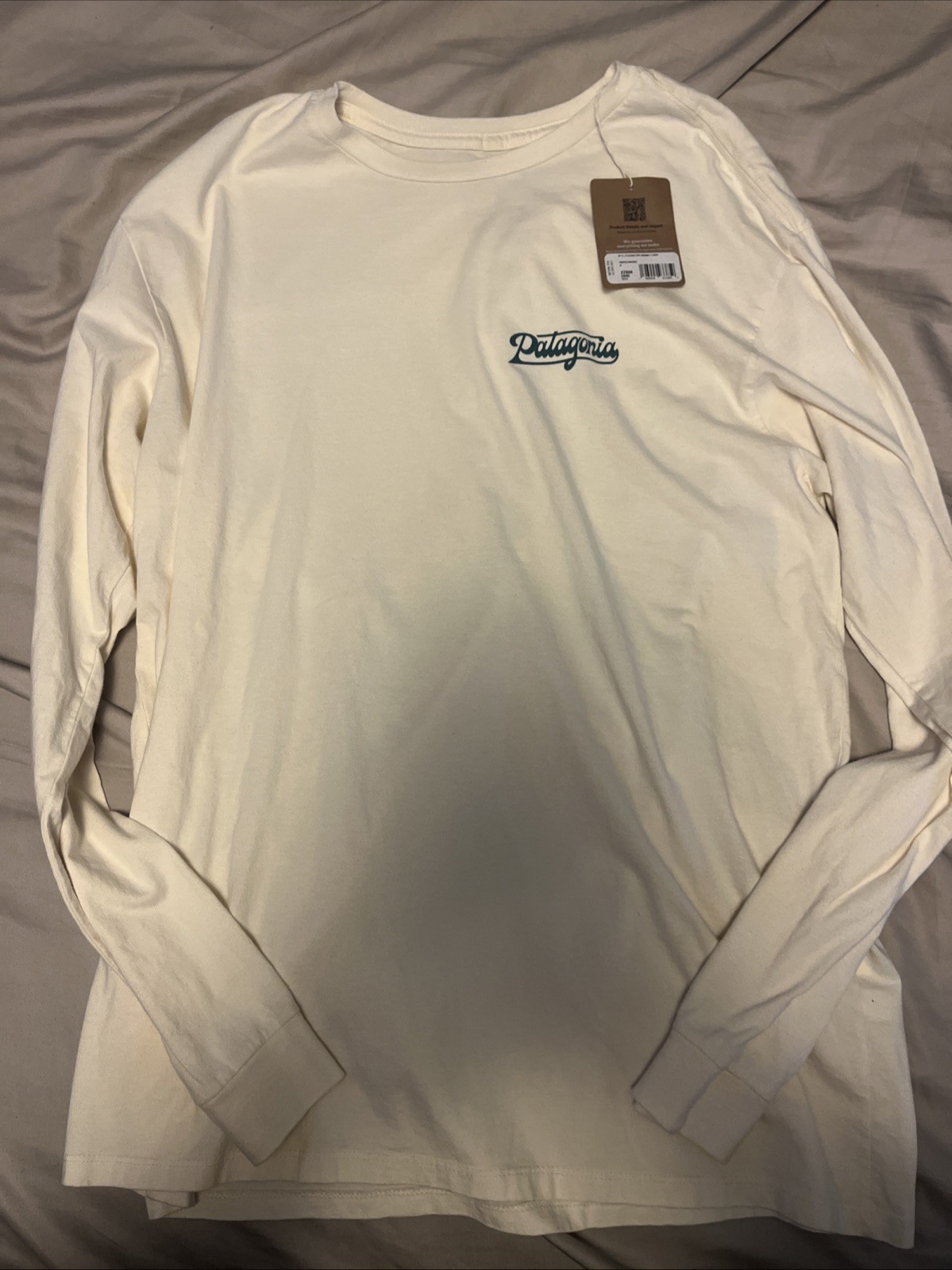 Patagonia Mens Long Sleeve Glider Organic Short Undyed Natural Large NWOT