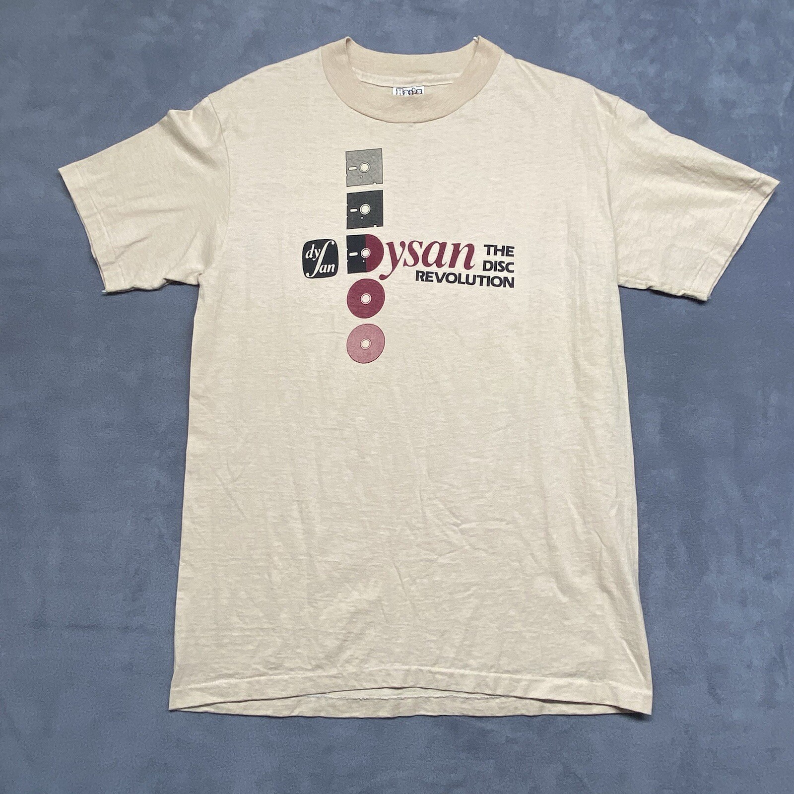 Vintage 1981 Dysan Dics Tech T Shirt Hanes Beefy-T Made in USA Large RARE