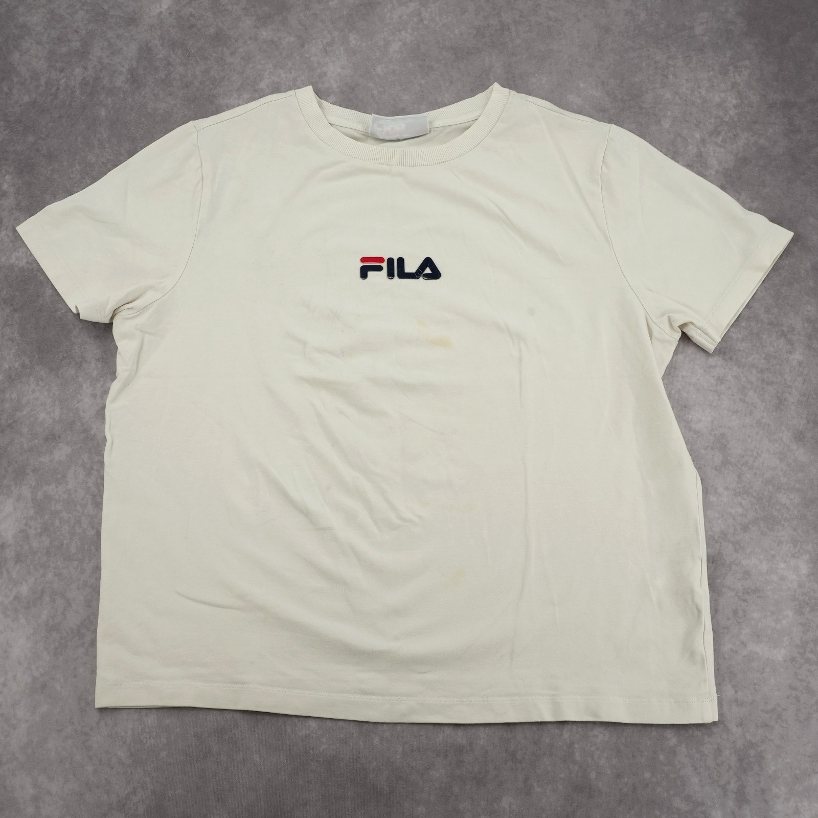 Fila Regular Logo Print Tee White Men&rsquo;s Classic Short Sleeve Size L