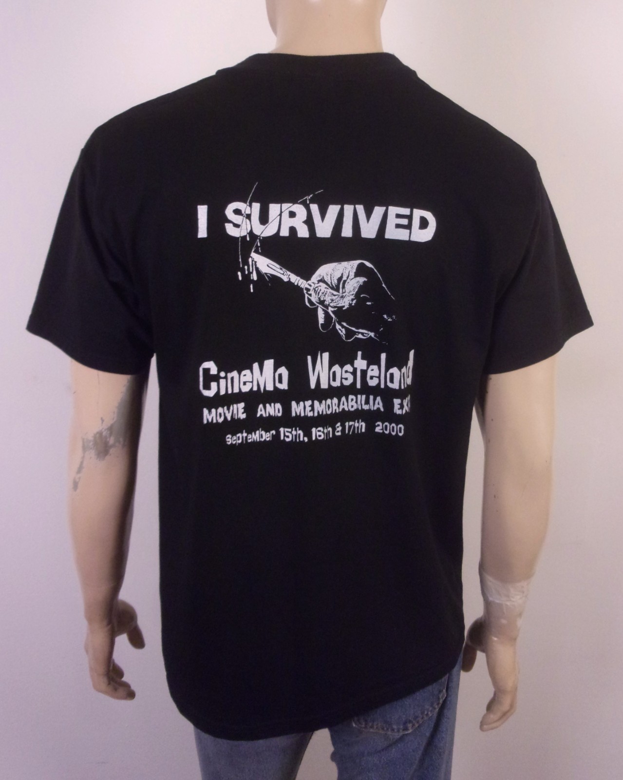 vintage 90s 00s Y2K 2000 Cinema Wasteland T-Shirt Horror Zombie Movie Expo SZ L