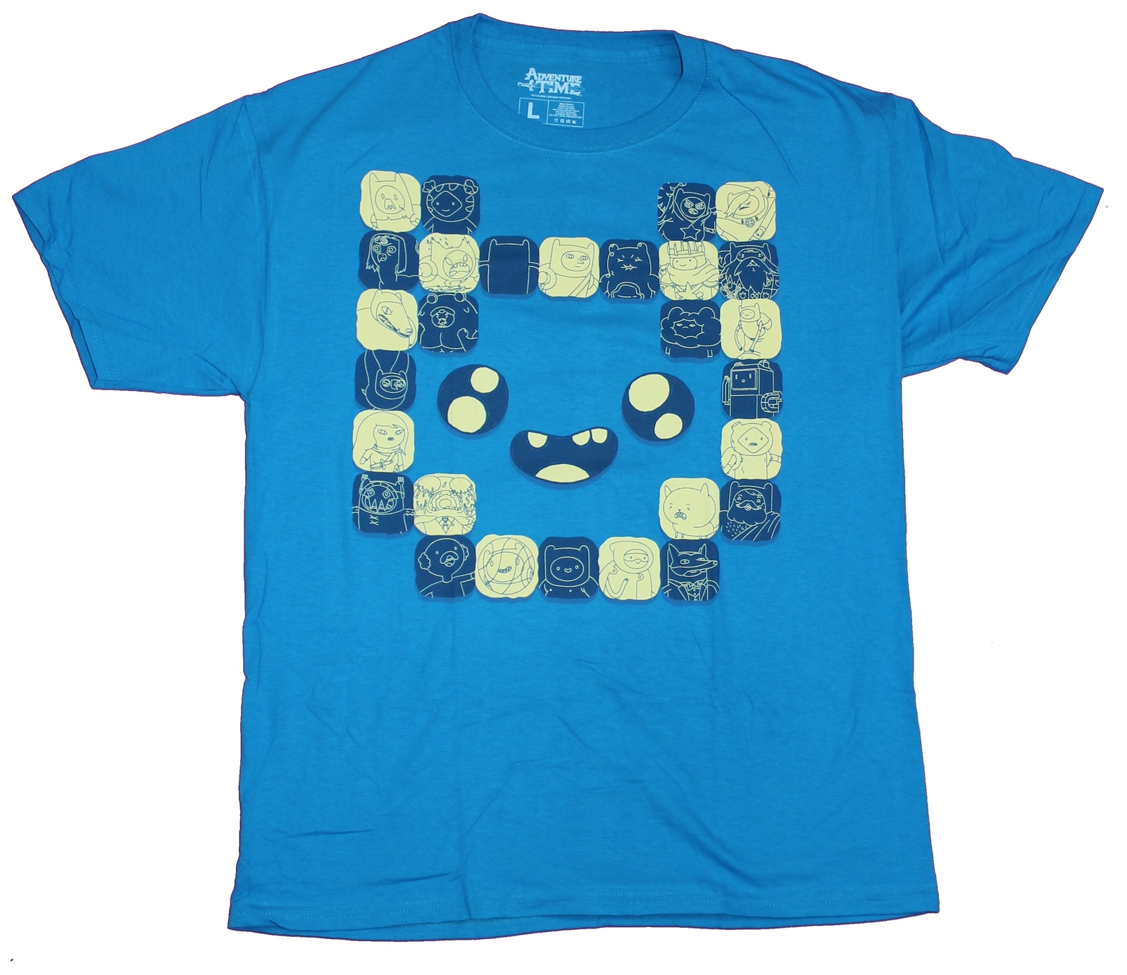 Adventure Time Mens T-Shirt – Big Finn Head Made out of Little Pictures
