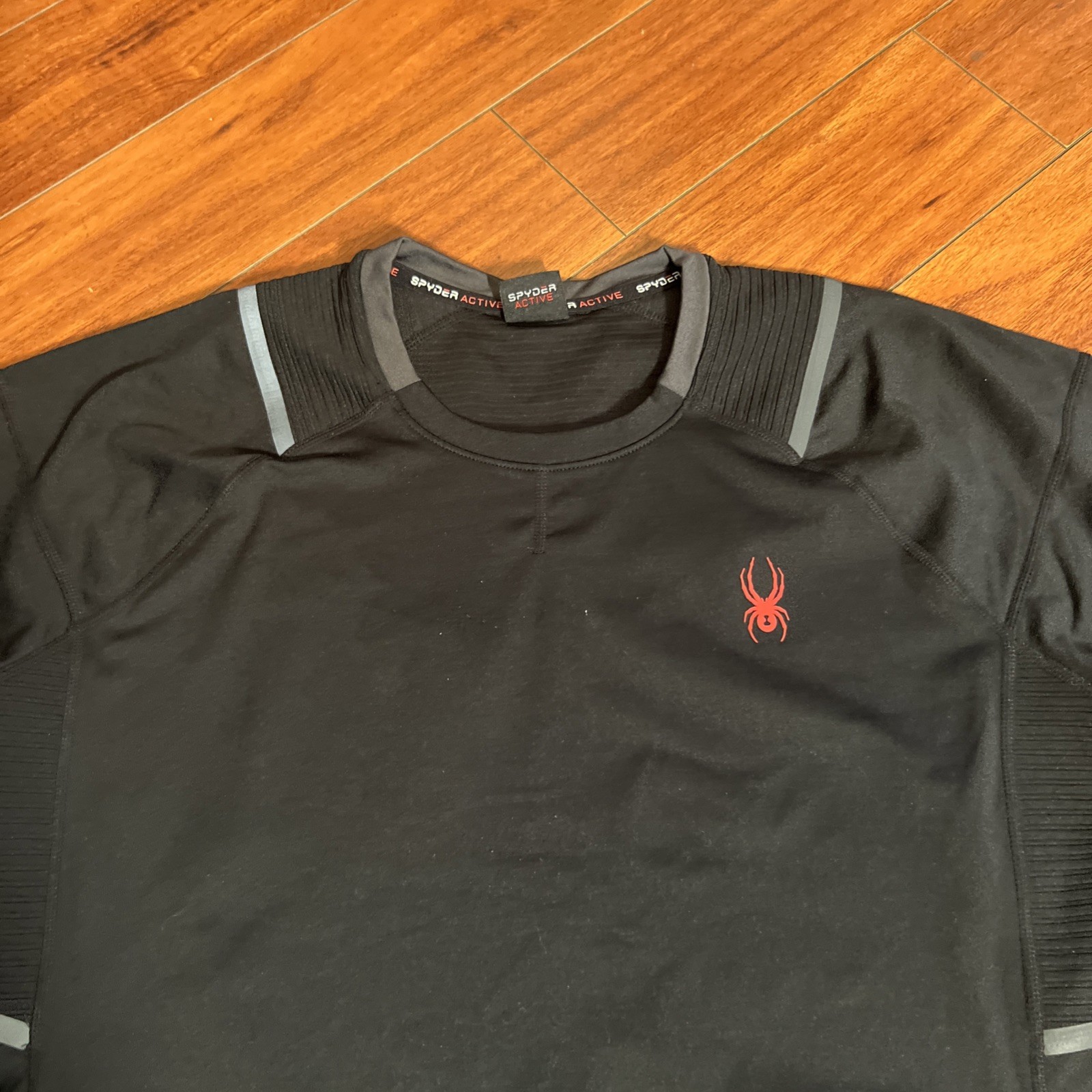 Spyder Men&rsquo;s Large Active Long Sleeve Tee T-Shirt ProWeb Microfleece Black EUC