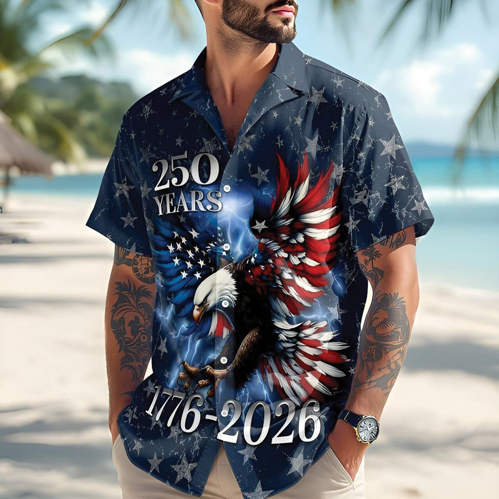 America 250th Anniversary Hawaiian Shirt, 250 Years Of Freedom Button Shirt