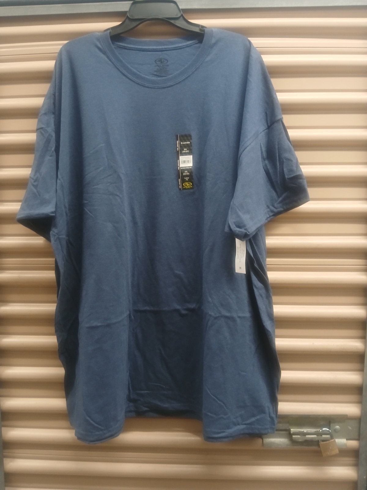 Athletic Works No Pocket Cotton Tee Men&rsquo;s Size 4XL Blue Cove Heather NWT