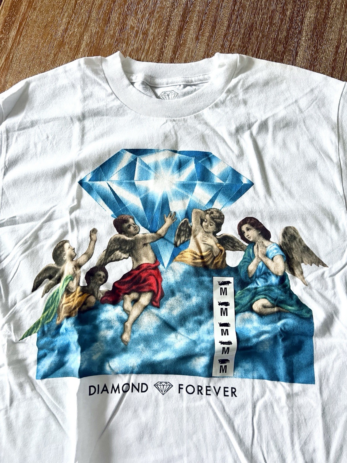 NEW Diamond Supply Co. T-shirt Tee Shirt M Medium White Forever Angels Cherubs